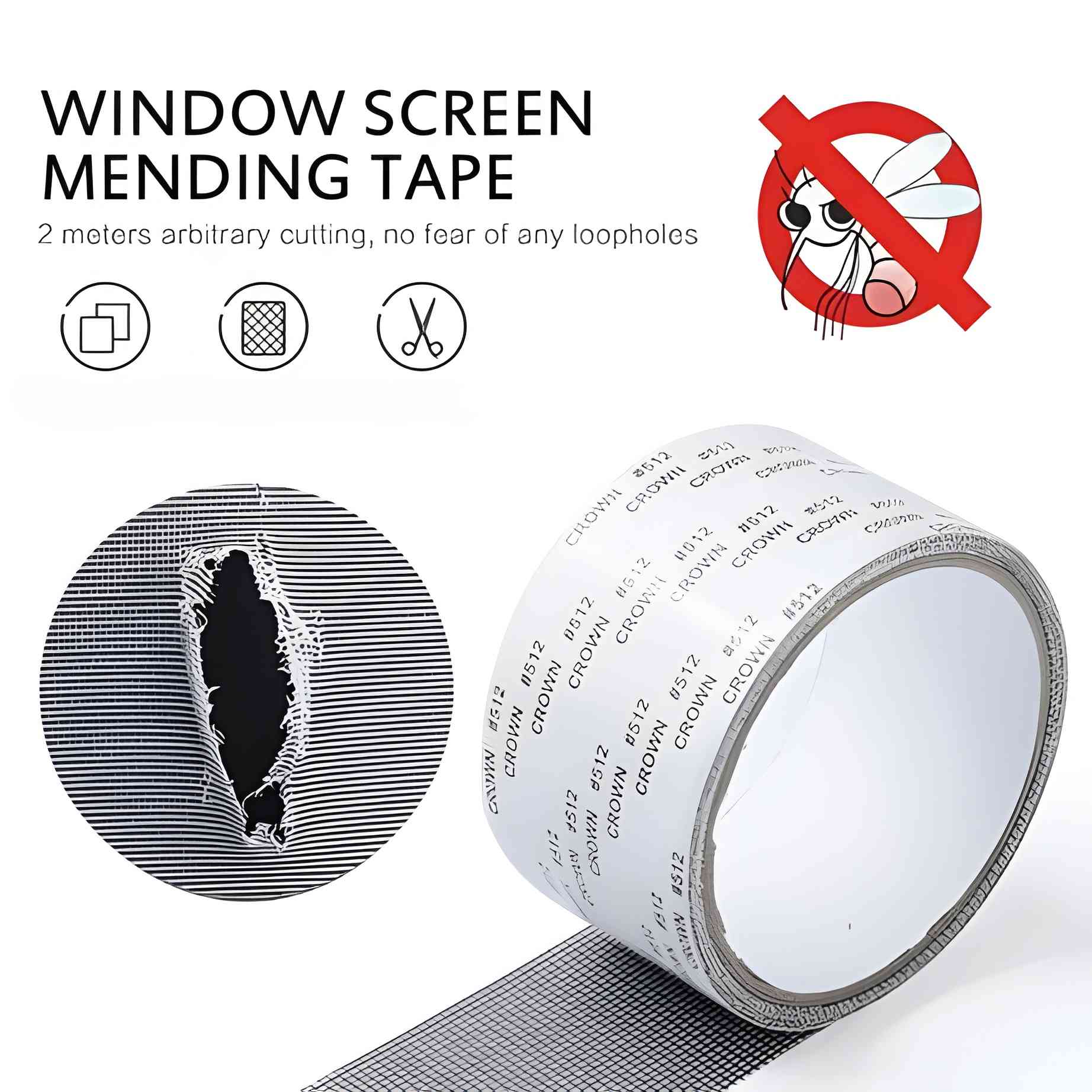 Strong Self Adhesive Window Net Screen Repair Patch Tape For Covering Up Holes Tears Anti Insect Mosquito Mesh