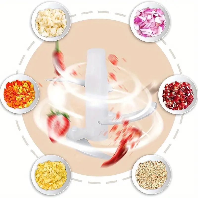 2L Manual Hand-Push Vegetable Chopper & Grater