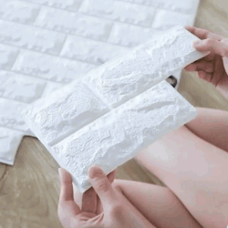 3D Self-Adhesive White Brick Foam Wall Panels