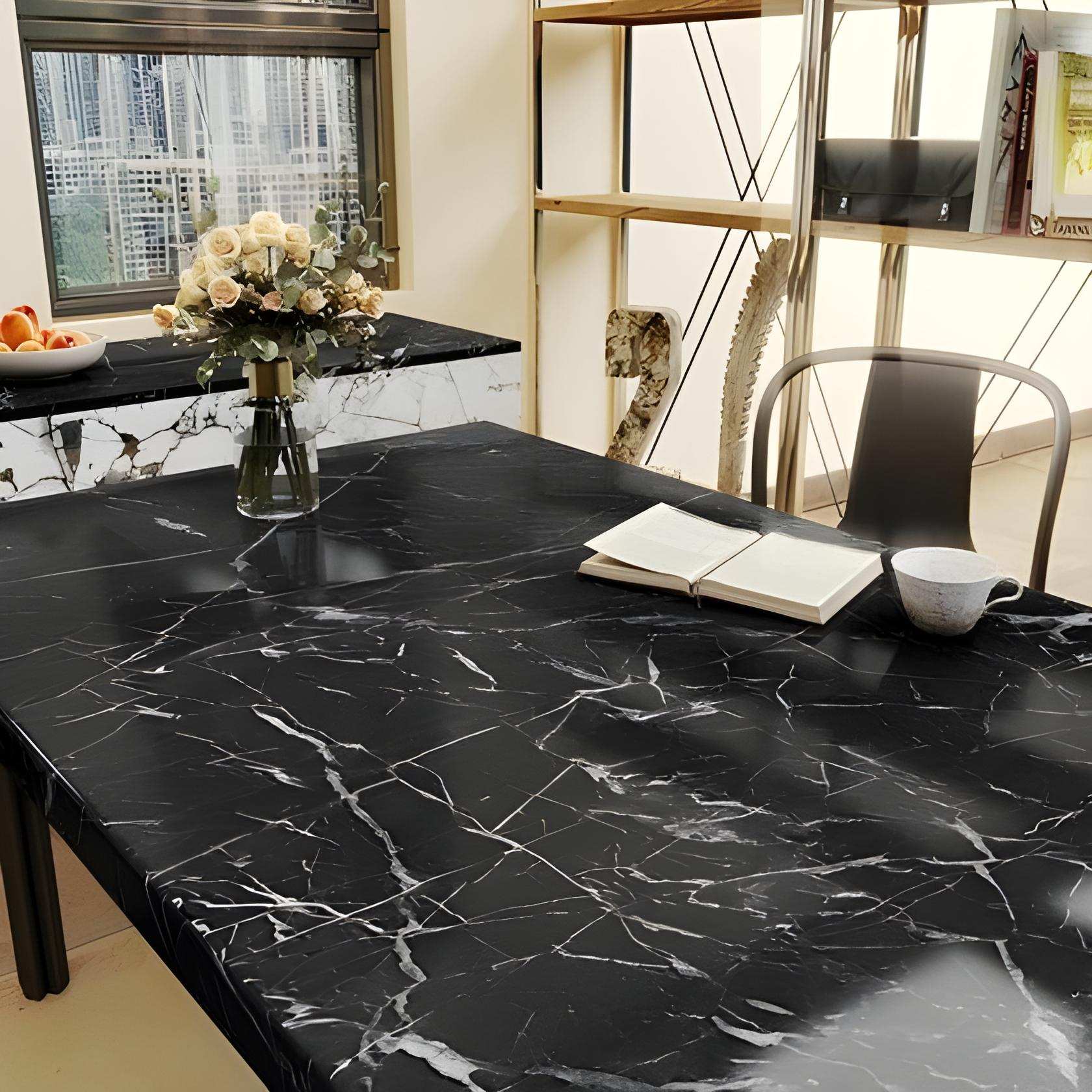 Waterproof Heat Resistant Self Adhesive Anti Oil Kitchen Wallpaper Marble Sheet