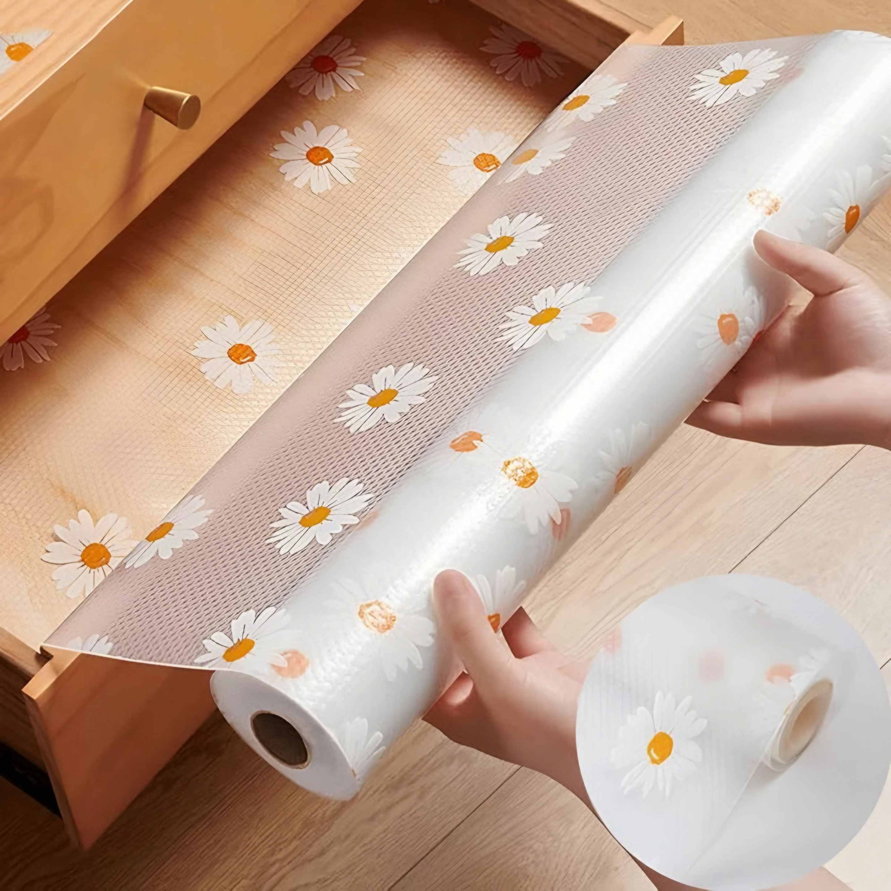 Non-Slip Plastic Shelf Liner Roll, Multipurpose Cabinet Drawer for Kitchen, Fridge, Table (RANDOM DESIGN)