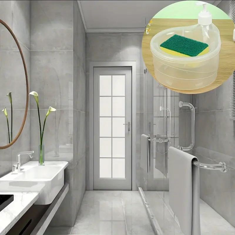 2-in-1 Soap Dispenser with Sponge Holder
