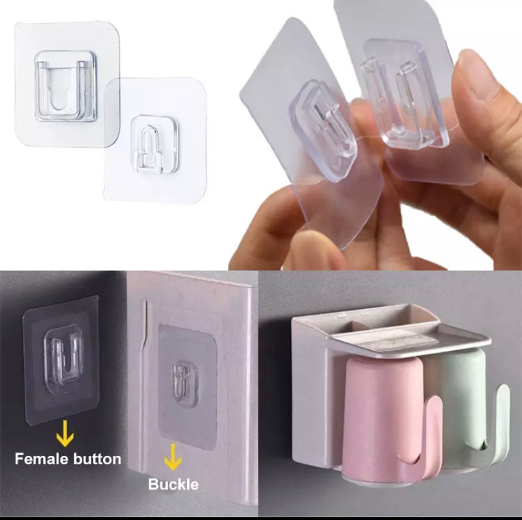 Double-Sided Transparent Adhesive Wall Hooks