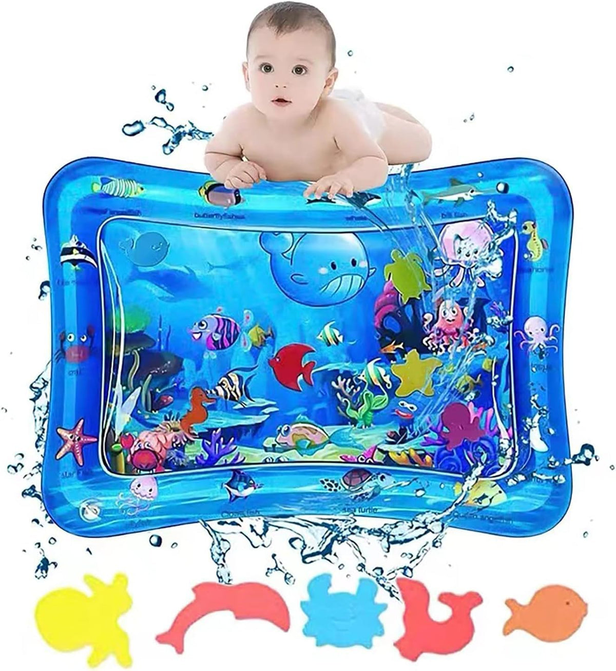 Baby Water Play Mat Inflatable Tummy Time Activity Play Mat for Infants & Toddlers