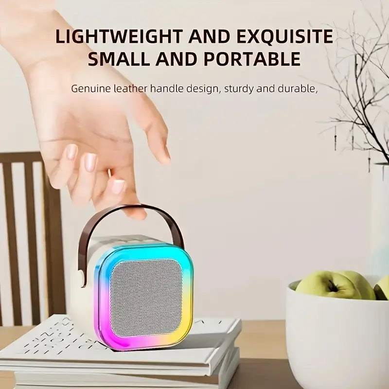 K12 Portable Karaoke Bluetooth Speaker with RGB Lights & Microphone