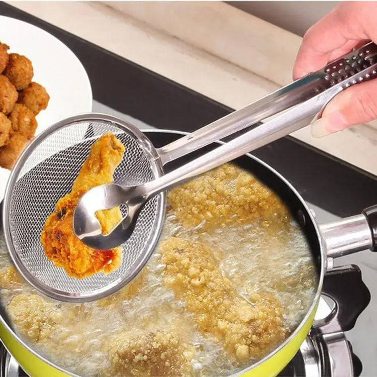 2-in-1 Frying Tong & Strainer Spoon