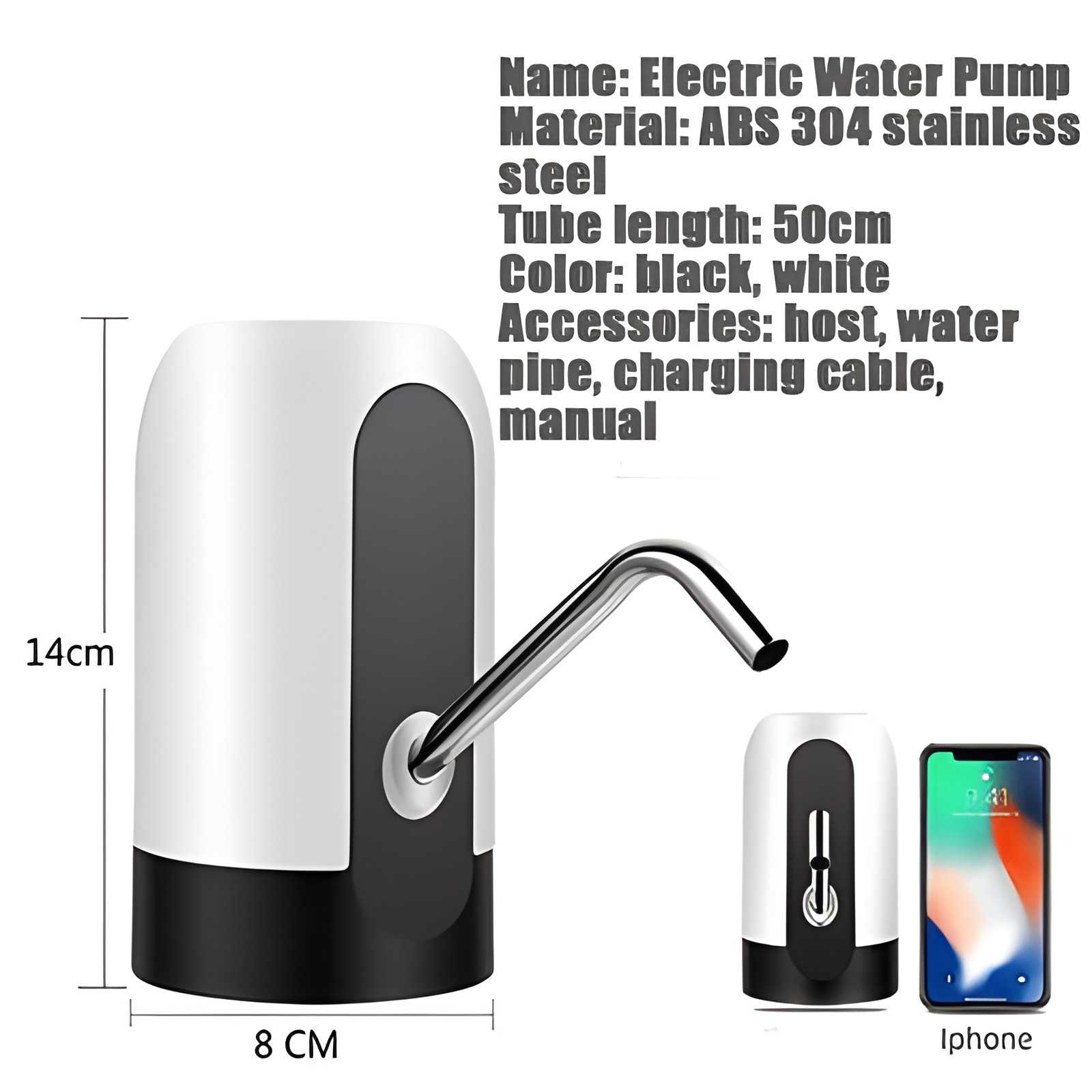 Electric Water Pump Dispenser with USB Auto Charging
