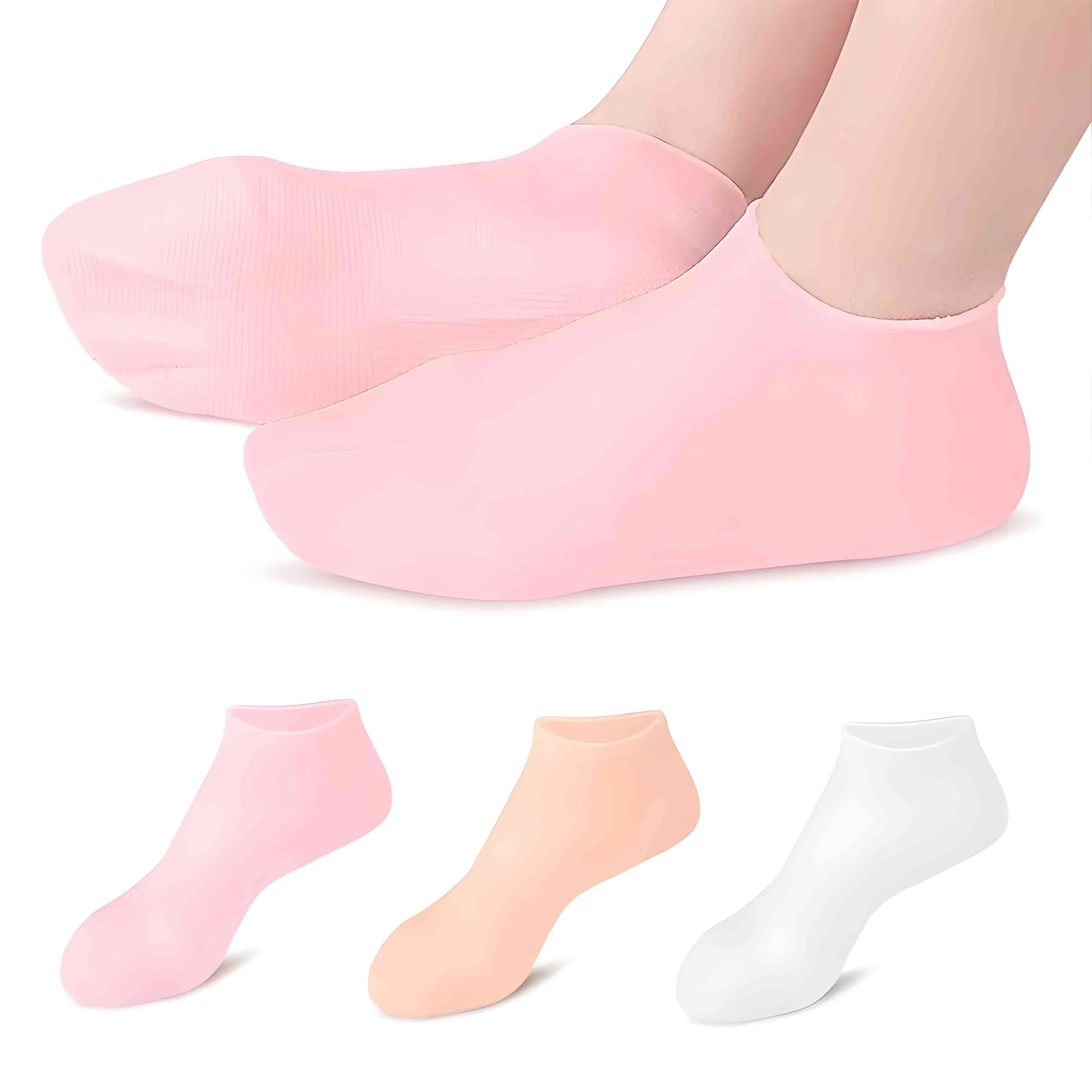 Anti Slip Silicone Moisturizing Socks for Repairing Dry Feet, Cracked Heels and Softening Rough Skin