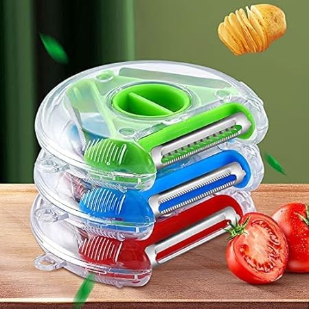3-in-1 Stainless Steel Vegetable Peelers – Pack of 3