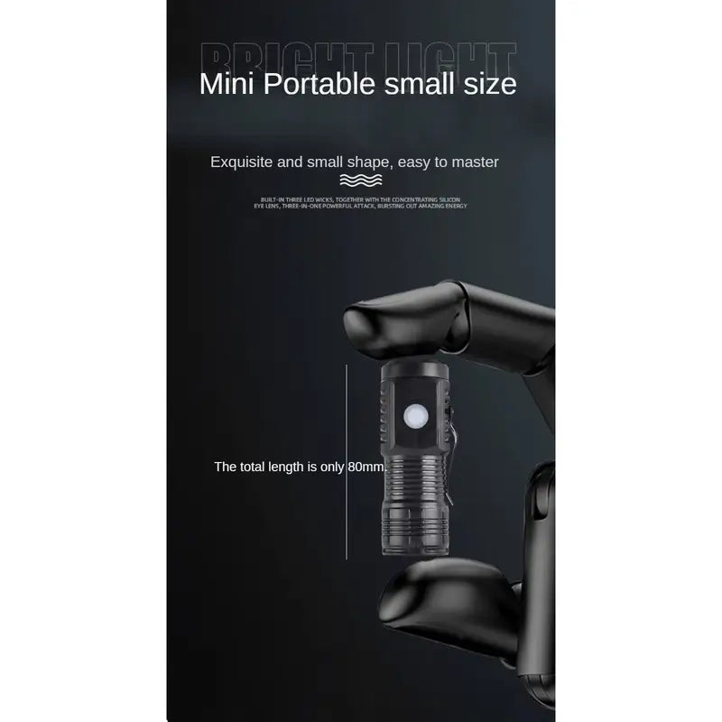 Rechargeable 3 LED Mini Flashlight with Magnetic Base