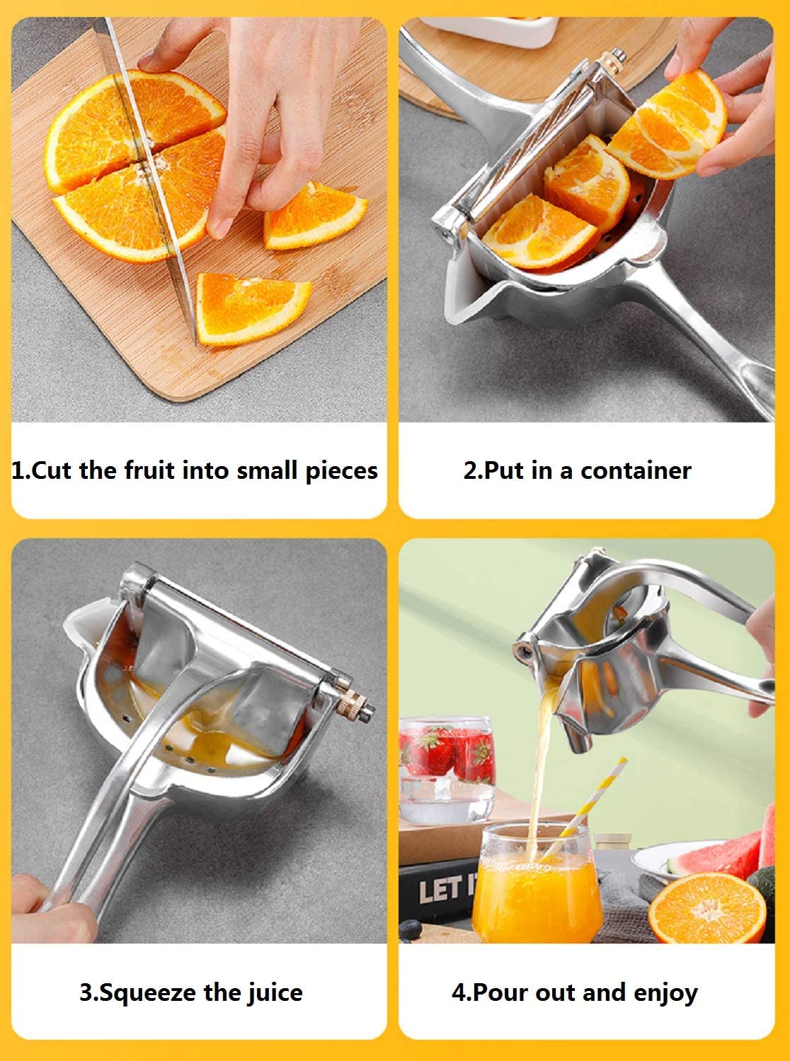 Fruit Juicer Manual Squeezer Stainless Steel