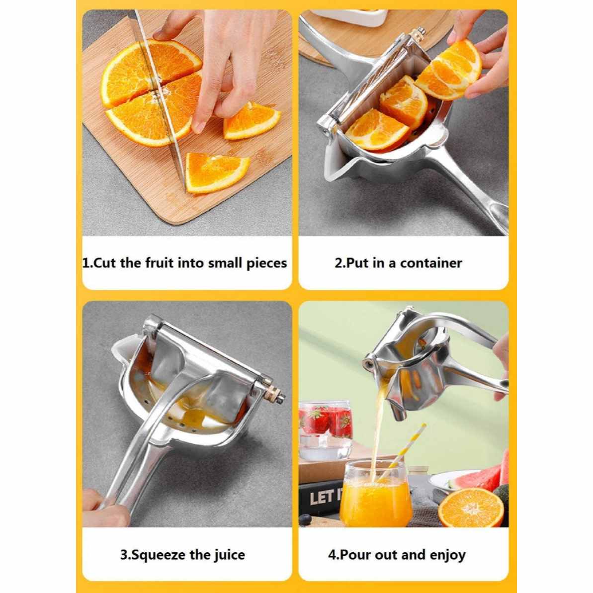 Fruit Juicer Manual Squeezer Stainless Steel