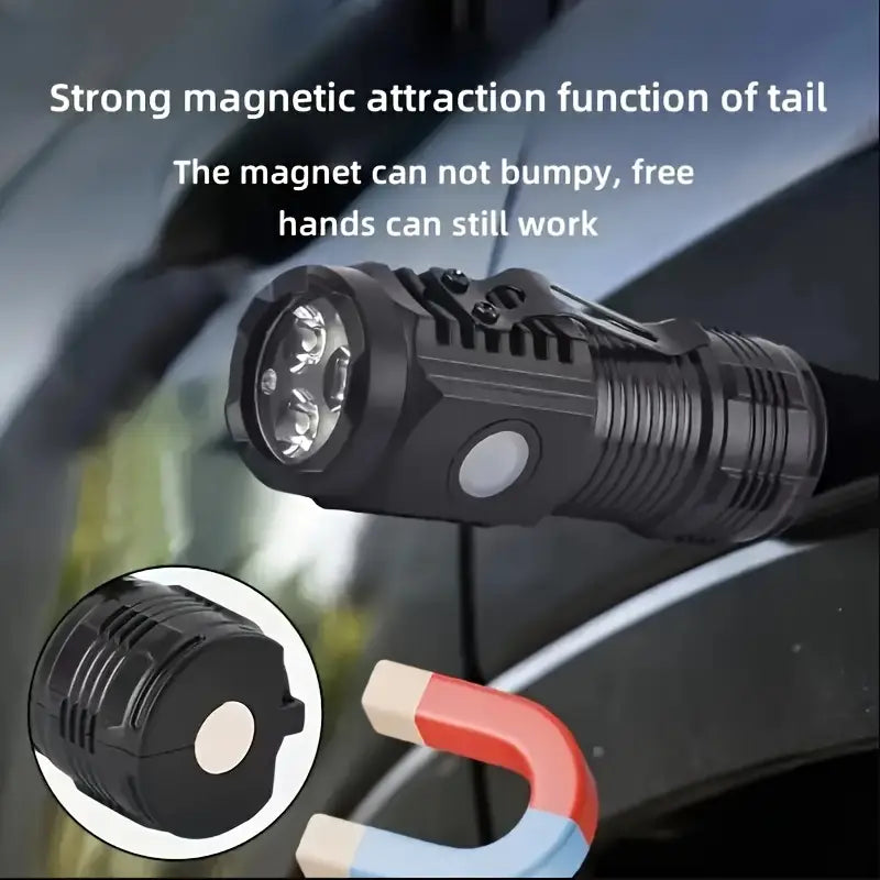 Rechargeable 3 LED Mini Flashlight with Magnetic Base