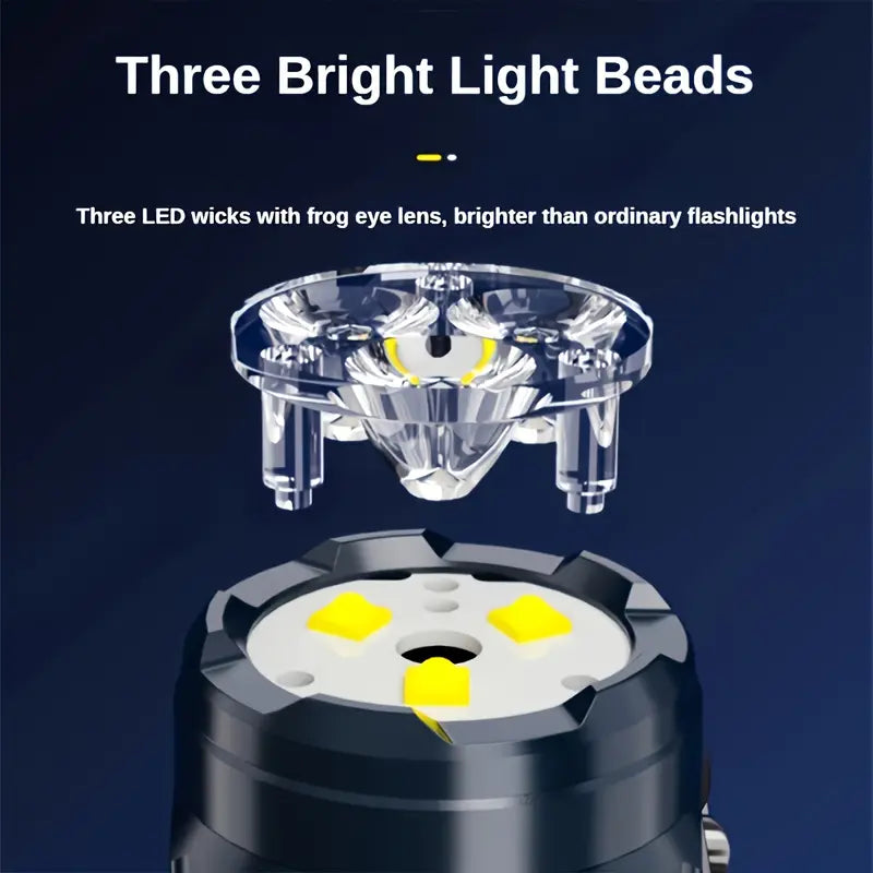 Rechargeable 3 LED Mini Flashlight with Magnetic Base