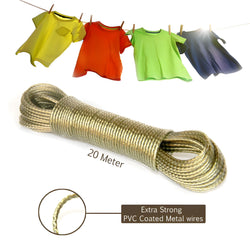 20M Strong Metal Clothesline with Hooks