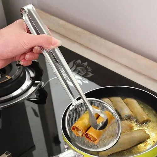 2-in-1 Frying Tong & Strainer Spoon