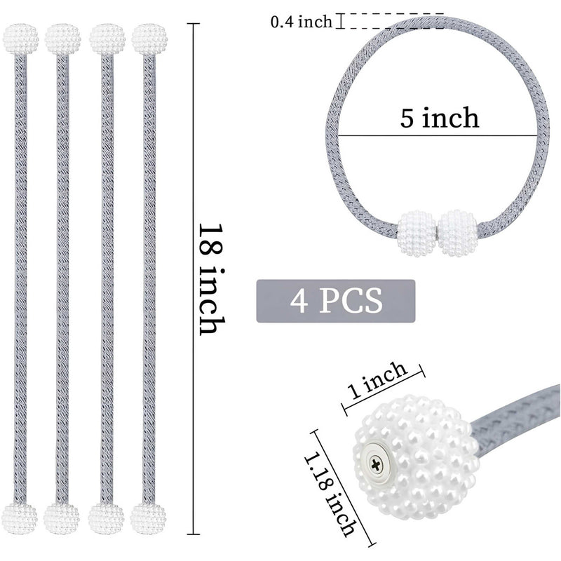 4 PCS Magnetic Pearl Curtain Buckle Tiebacks European Style Decorative Rings