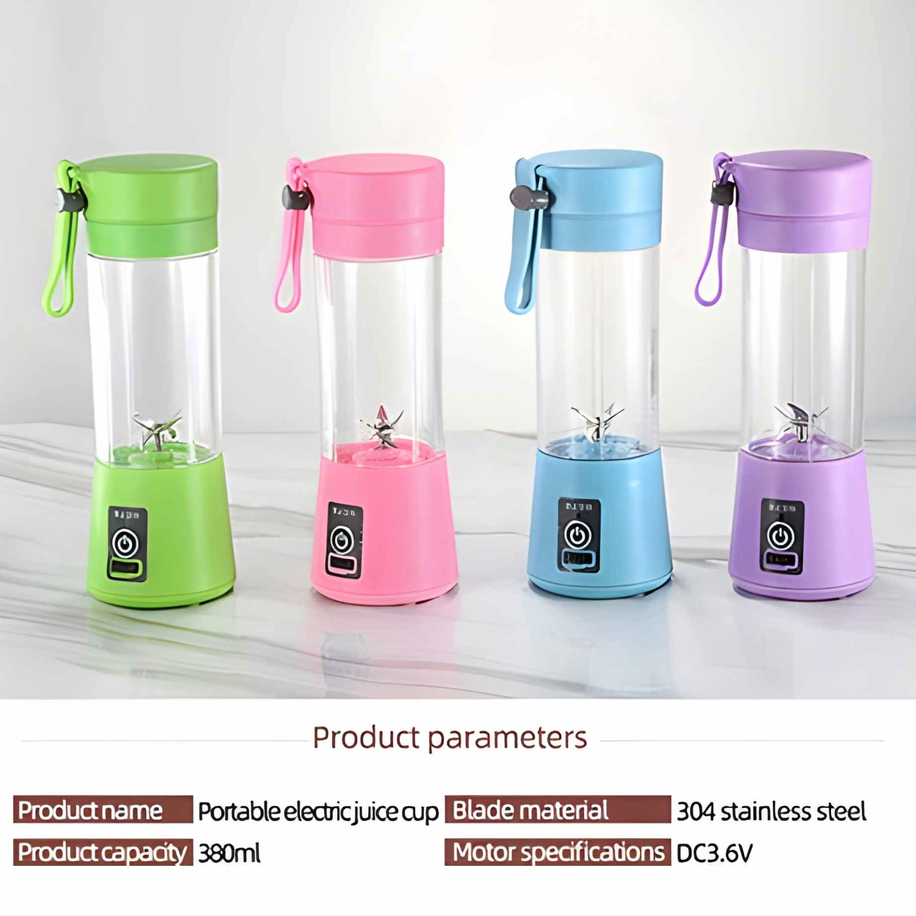 USB Rechargeable Juicer 6 Blades Electric Blender Portable Mixer