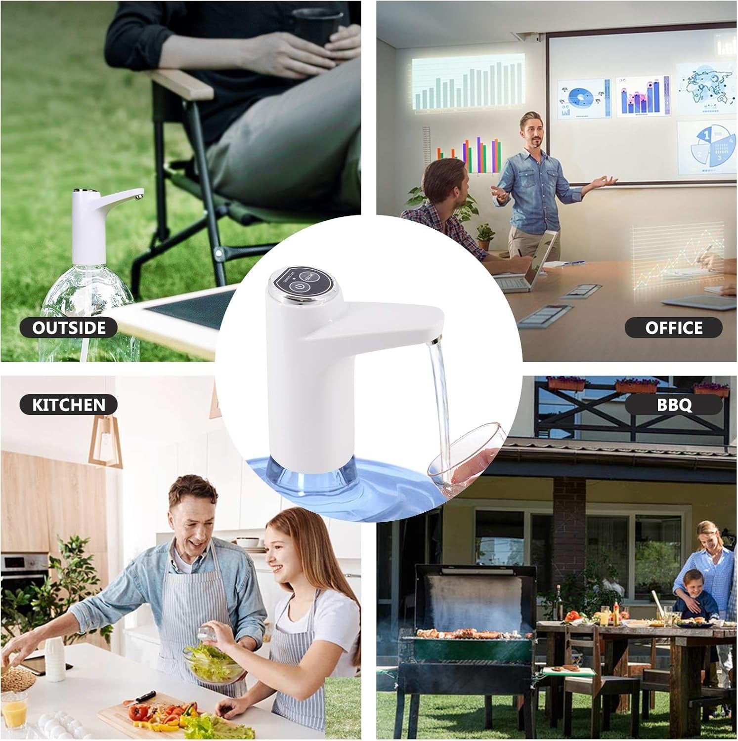 Automatic Portable Rechargeable Water Dispenser with Smart Upgrade Touch Button For Home and Office