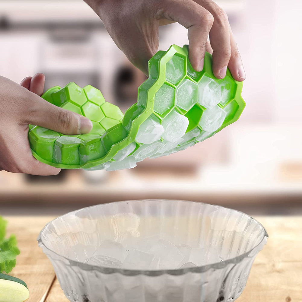 37-Cavity Silicone Ice Cube Trays with Lids – Pack of 2
