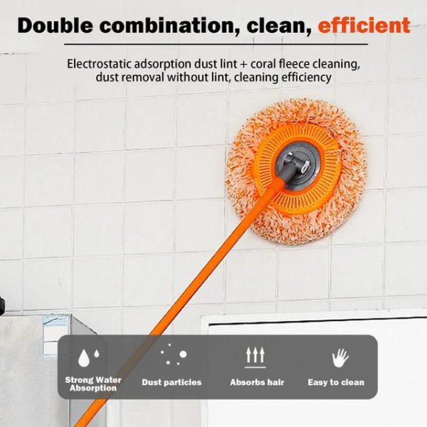 360 Degree Spin Adjustable Cleaning Sunflower Mop 3Ft Long Pipe