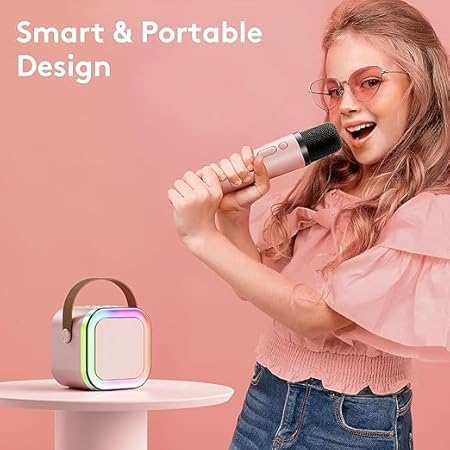 K12 Portable Karaoke Bluetooth Speaker with RGB Lights & Microphone