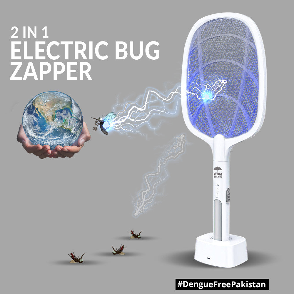 2 In 1 DualCharge Mosquito Zapper Racket Large Size