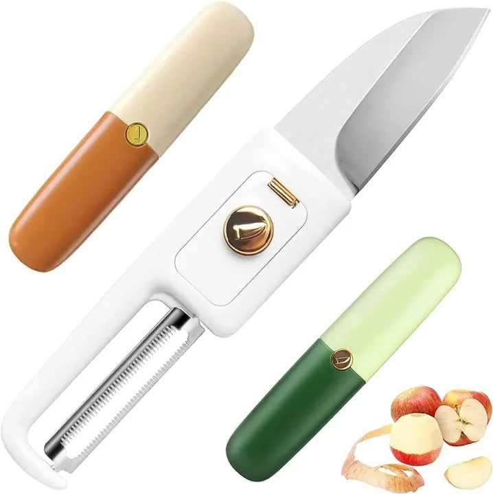 2-in-1 Stainless Steel Fruit Knife with Peeler
