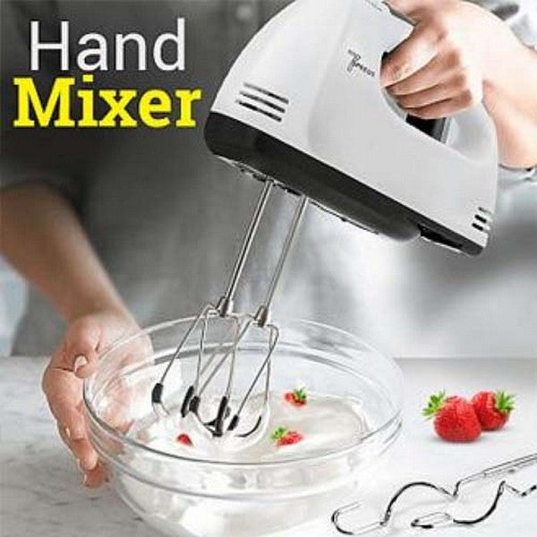 7-Speed Electric Hand Mixer with Stainless Steel Attachments