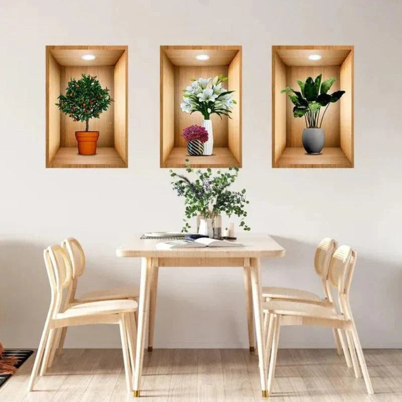 3D Green Plant Wall Stickers