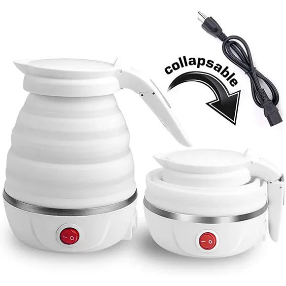 Fast Water Boiling 600 ml Portable Kettle Travel Kettle Foods Boils Quickly Silicone Small Collapsible Foldable Electric Sports Bottle ( Random Color )