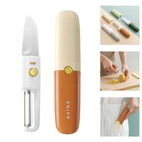 2-in-1 Stainless Steel Fruit Knife with Peeler