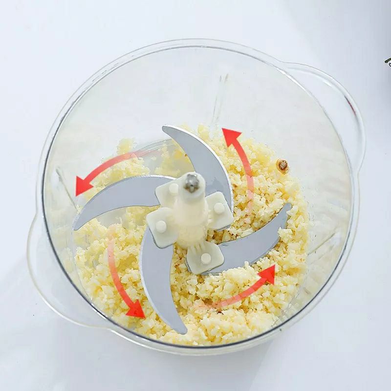 Multifunction Manual Push Chopper with Slicer, Grater & Beater