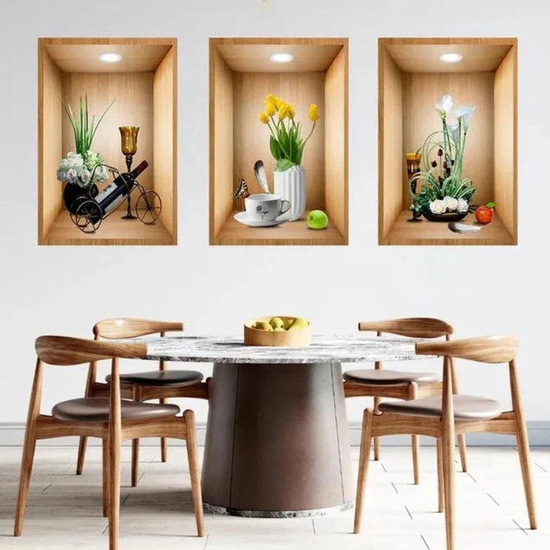 3D Green Plant Wall Stickers