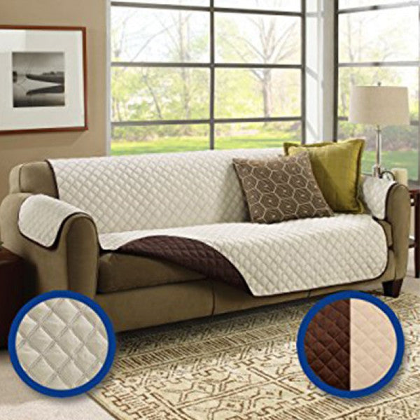 Reversible quilted sofa cover