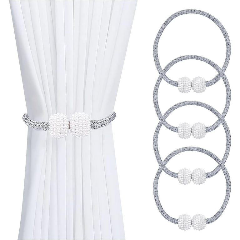 4 PCS Magnetic Pearl Curtain Buckle Tiebacks European Style Decorative Rings