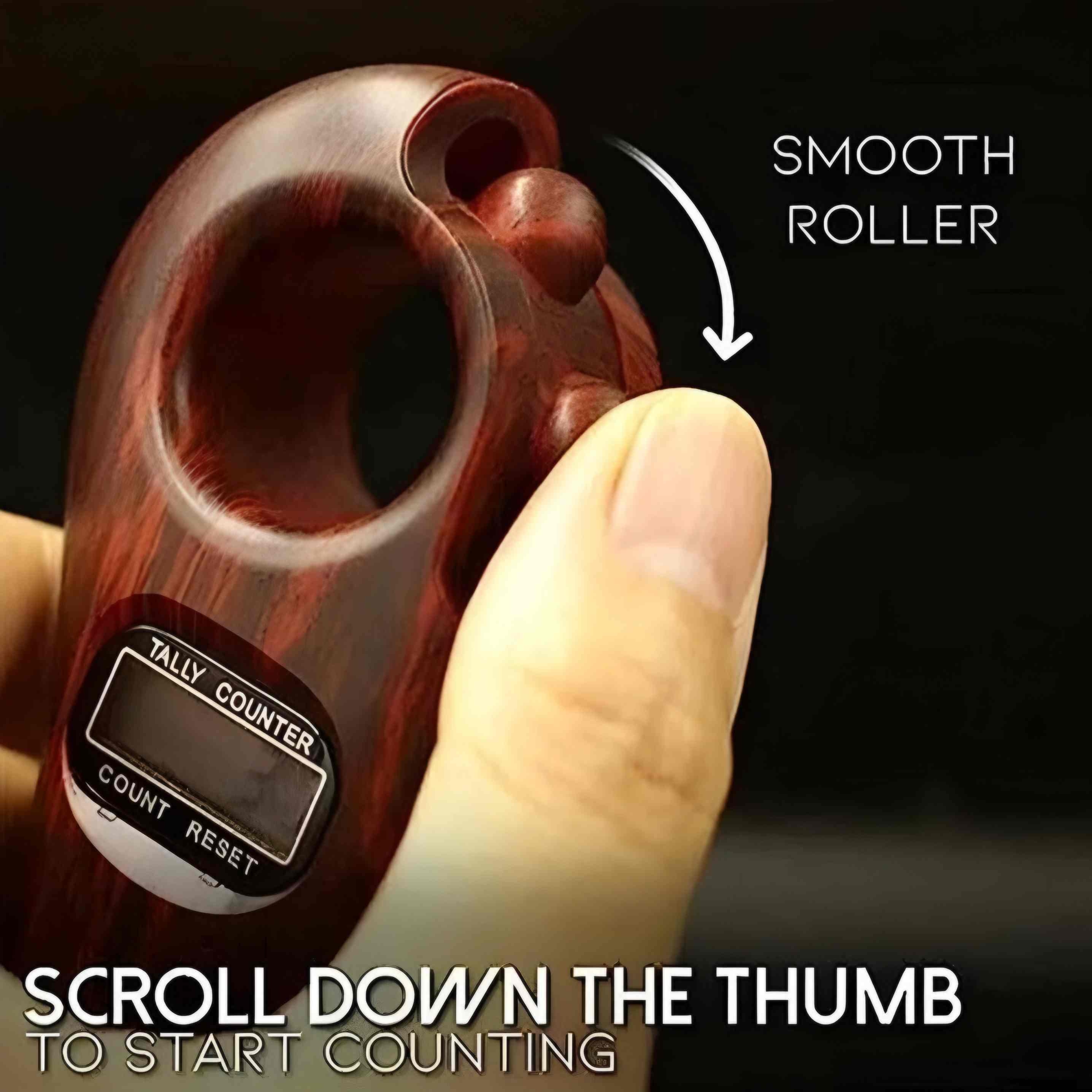 Digital Counter Rotating Prayer Beads Portable Finger Tasbeeh (random color)