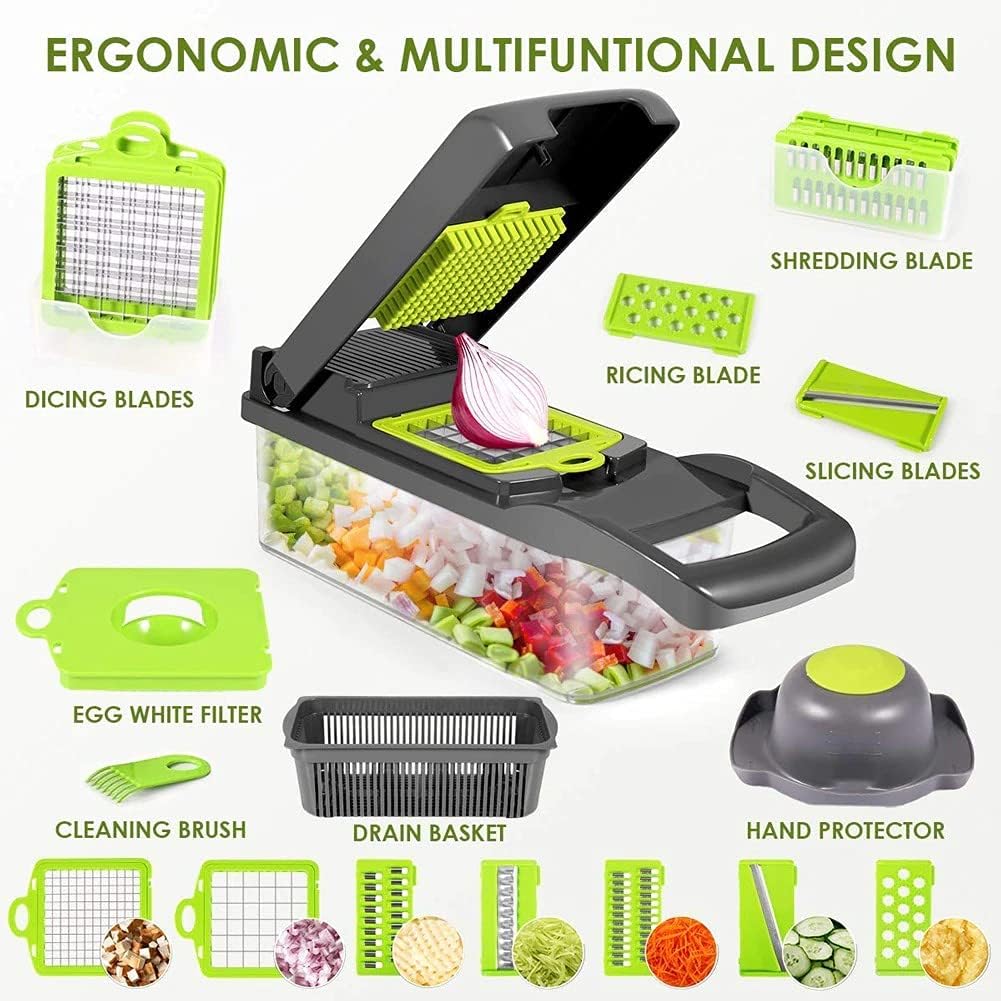 16-in-1 Multifunctional Vegetable Slicer with Basket