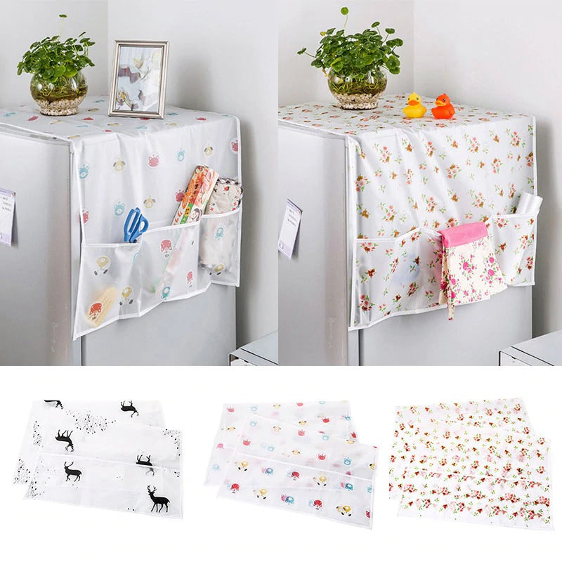 Refrigerator Dust Cover with Storage Pockets – Pack of 2