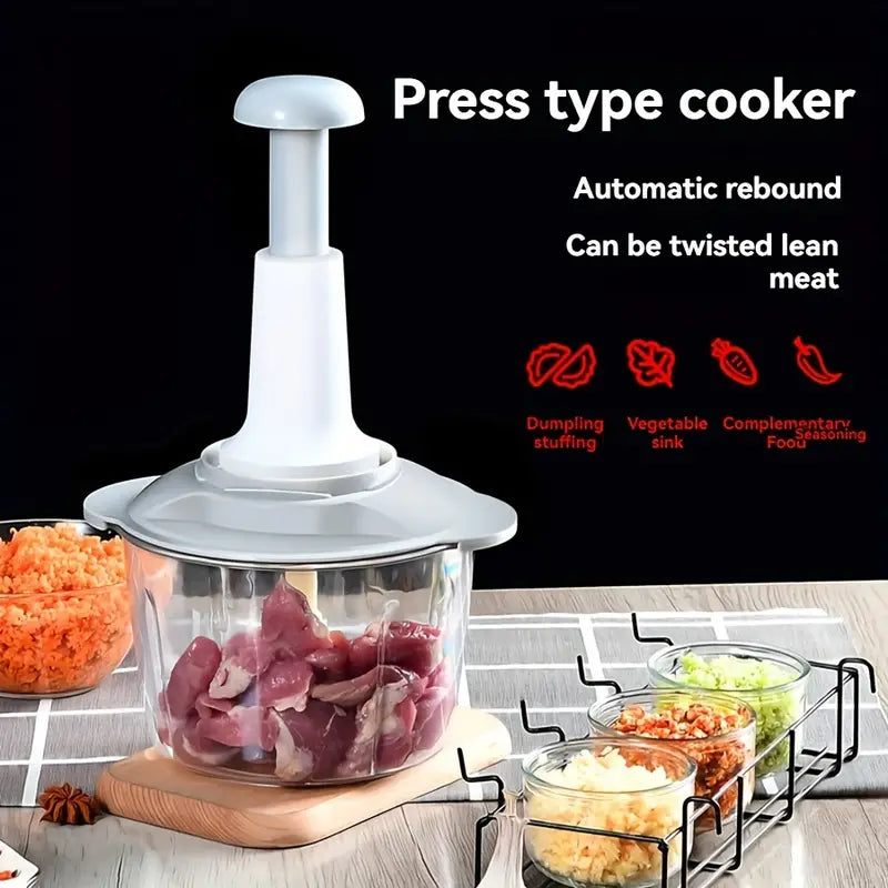 2L Manual Hand-Push Vegetable Chopper & Grater