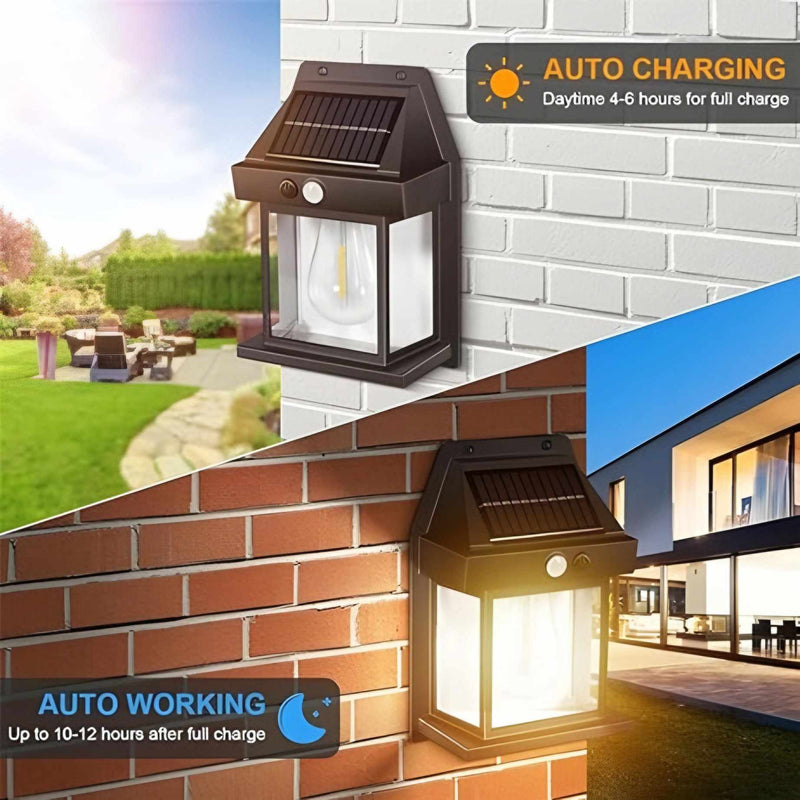 Solar Tungsten Wireless Outdoor Led Wall Light With Human Sensor Bulb Waterproof