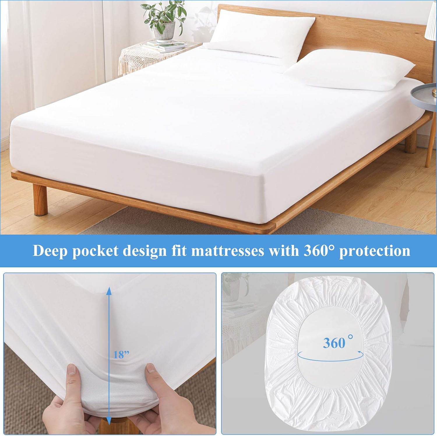 Premium Waterproof  King Size Mattress Cover | Breathable, Soft, Noiseless, And Dustproof Protection