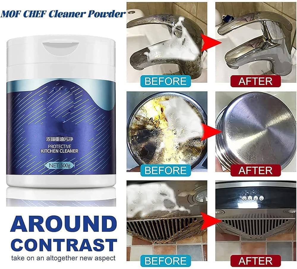 MOF Chef Heavy-Duty Kitchen Oil Stain Cleaning Powder