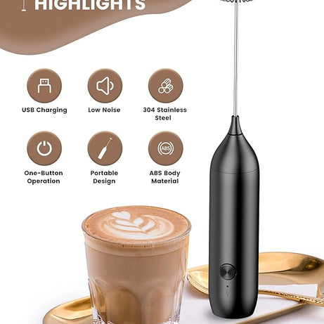 2 In 1 Rechargeable Electric Coffee and Egg Beater and Mixer Milk Frother