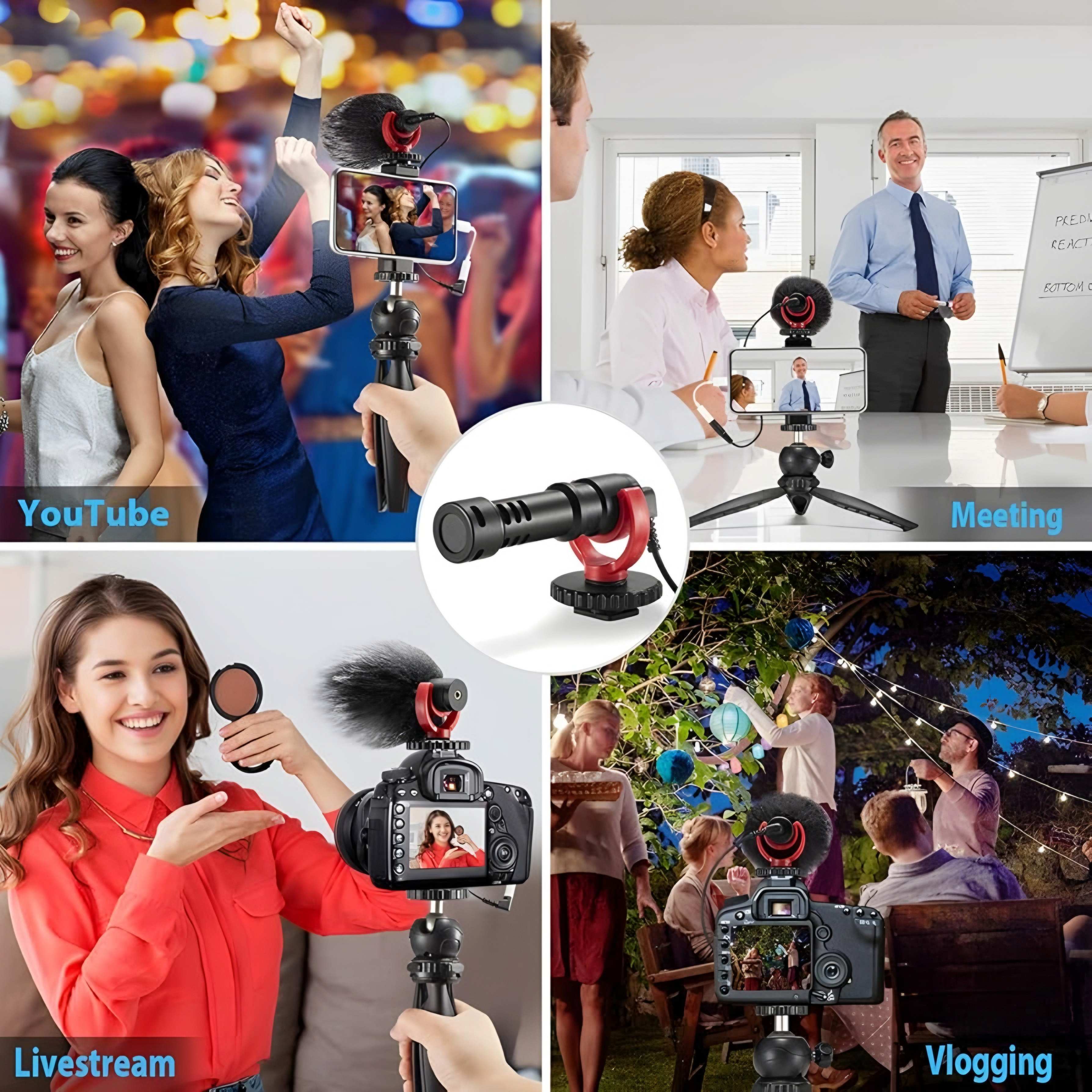 Imported All in one Vlogging Video Making Kit Super Flexible Universal Tripod with Microphone and Light