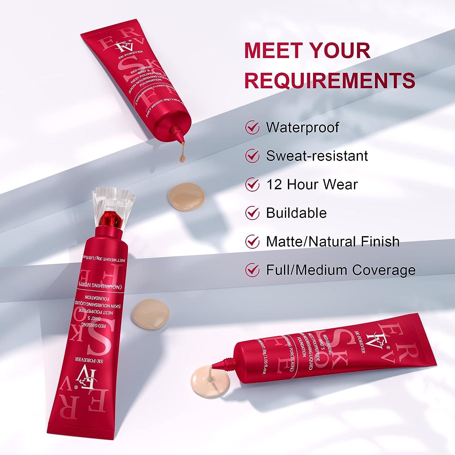 FV Skin Liquid Foundation Waterproof Glass Skin Korean
