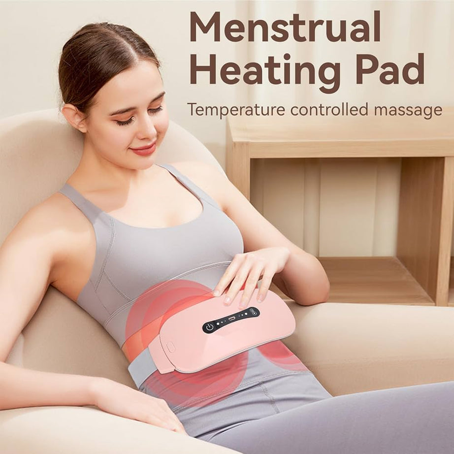 Portable Menstrual Heating Pad with 3 Heat Levels | 4 Vibration Massage Modes