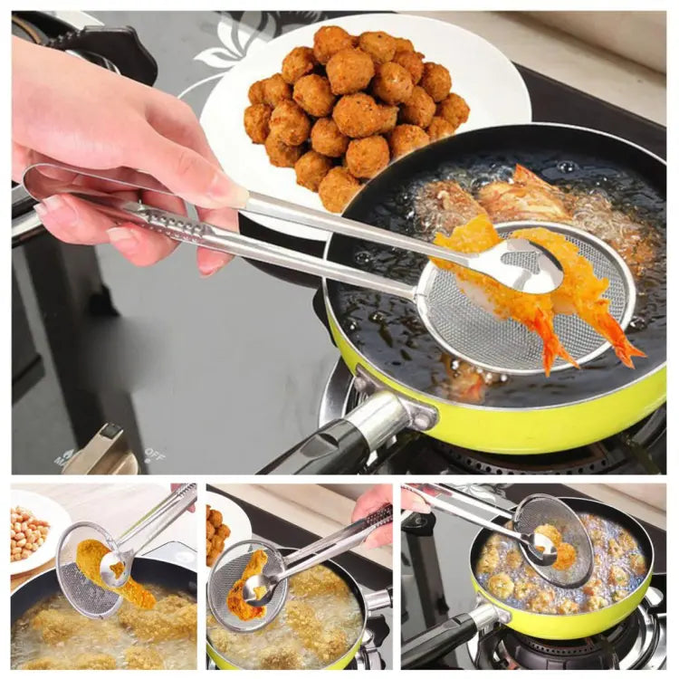 2-in-1 Frying Tong & Strainer Spoon
