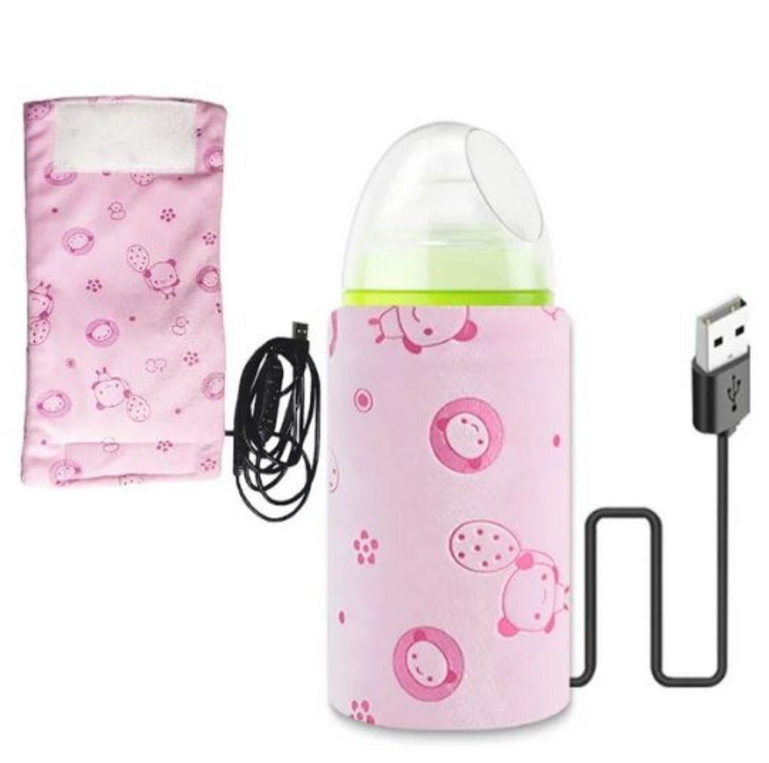 Portable USB Baby Bottle Warmer – Universal Insulated Milk Heater Sleeve for Travel and Home Use (Without Feeder)