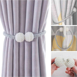 4 PCS Magnetic Pearl Curtain Buckle Tiebacks European Style Decorative Rings